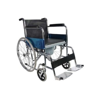 Wheelchair with Fixed Armrest & Footrest – Chrome Finish, 24” Spoke Rear Wheel