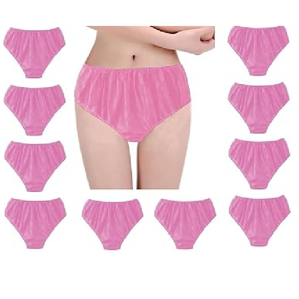 100%, 40G Nonwoven,Disposable Womens Underwear 10Pcs/Pack Pink