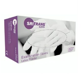 Sritrang Brand Latex, Powdered Disposable Gloves, Packet Of 100, Color Off White, Sizes Available M And L, Per Ctn