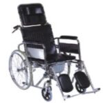 Steel Reclining Wheelchair with PVC Leather Seat – Comfort and Mobility Support