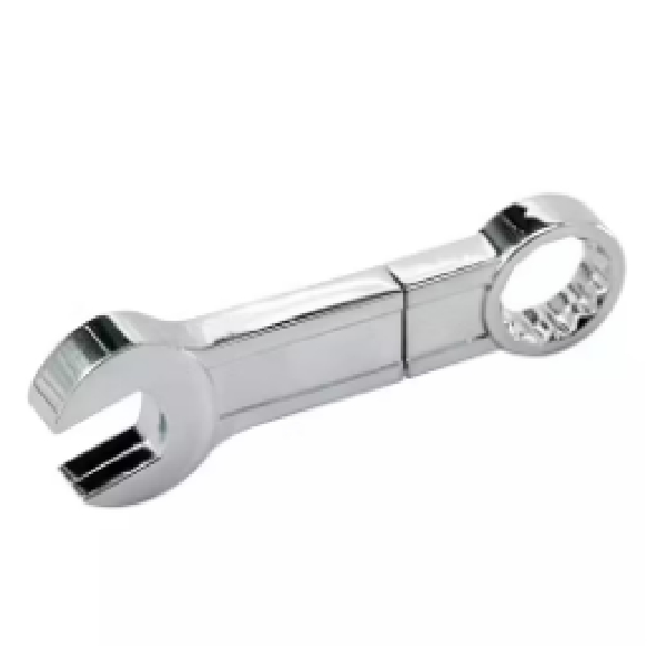 2Gb Flash Disk Spanner Shape Silver In Individual Box