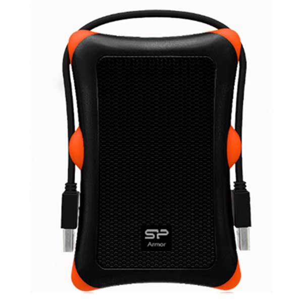 USB 3.0 External HDD 2.5 Armour A30 2TB – Drop, Pressure & Vibration Resistant, Orange Silicon Power