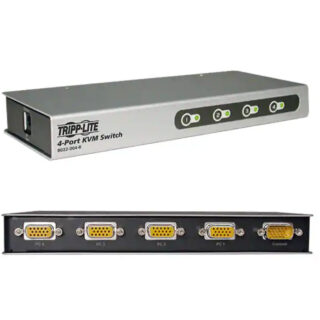 4-Port Compact Plug N Play KVM Switch, PS2 & USB Compatible, Max One User Tripp-Lite B022-004-R