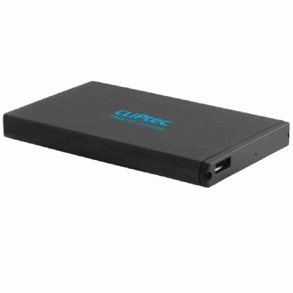 Pocket Data – 2.5-inch USB 3.0 SATA HDD Enclosure (Support 1TB, Carrying Pouch, Aluminium Case) Cliptec Black