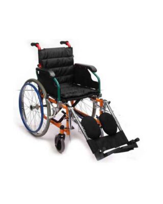 Powder-Coated Steel Pediatric Wheelchair – Folding Back, Flip-Up Armrest, Detachable Legrest