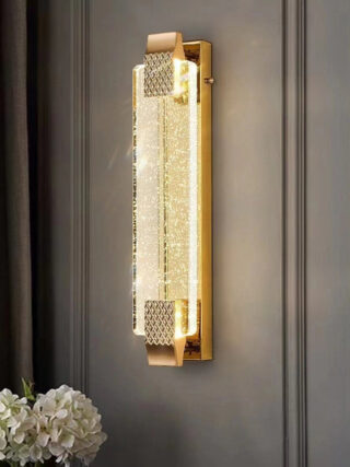 B5303-100*400 WALL LAMP D100*H400 IRON+STAINLESS STEEL+CRYSTAL WITH LED 3000K WINDSOR