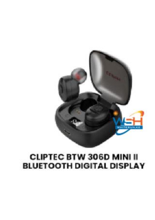 Cliptec Bluetooth Digital Display True Wireless Stereo Earphone (Mini-Ii)-Red