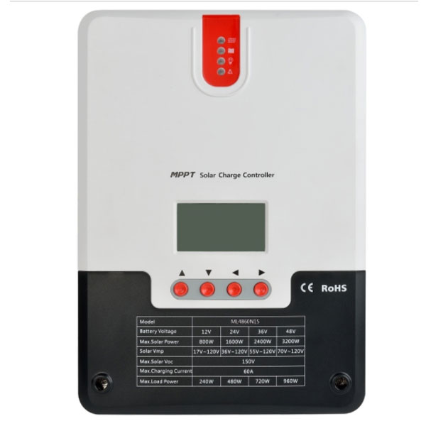 MPPT Solar Charge Controller 60A, 12V/24V/36V/48V Auto, 99.9% Efficiency, 150V Maximum Input