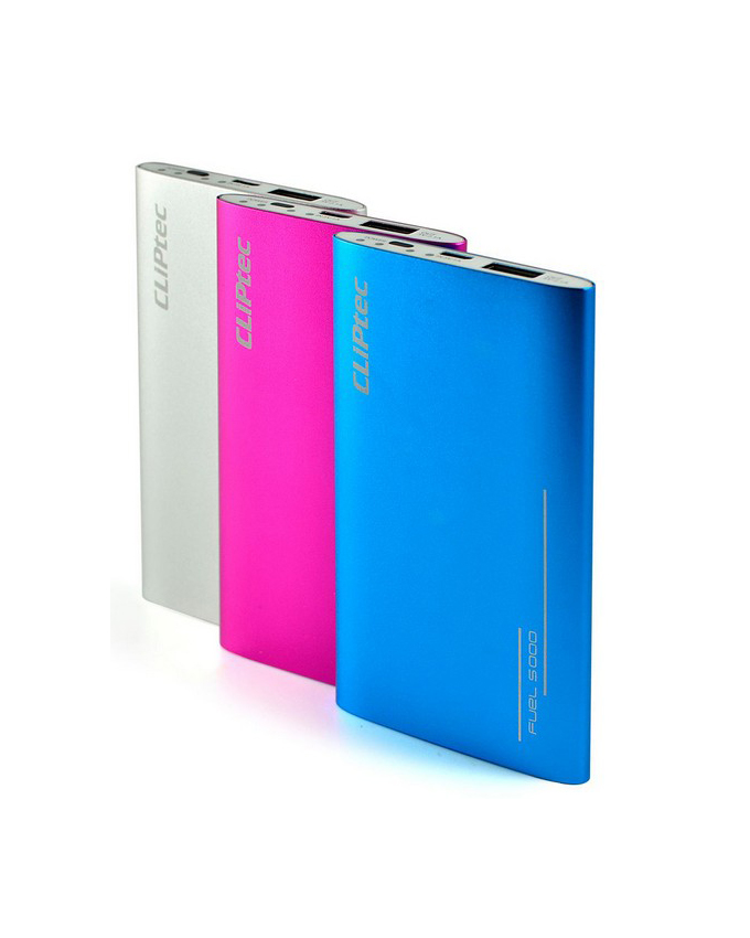 Fuel5000, 5000Mah Polymer Portable Charger Cliptec Blue