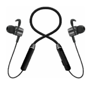 Cliptec Bluetooth Flexible NeckbandMagnetic Stereo Earphones (Air-Neckactive) -Grey