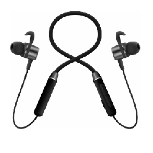 Cliptec Bluetooth Flexible NeckbandMagnetic Stereo Earphones (Air-Neckactive) -Grey