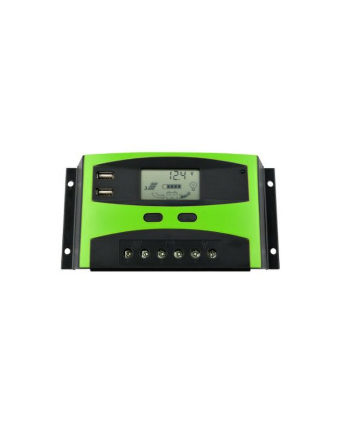 Charge Controller 30Amp With Digital Display & 2Xusb Output – 12/24V Green
