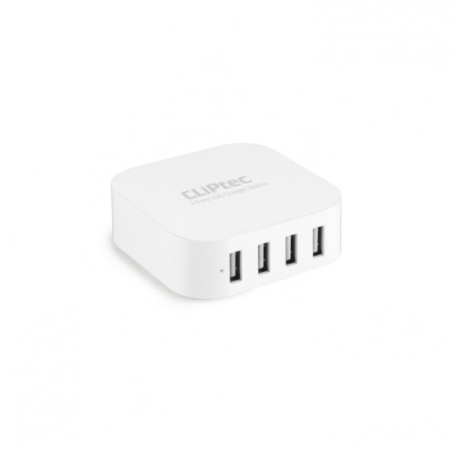 Izzi4 – 30W 4 Usb Port 6.0A Home Charger (Uk Plug) Cliptec