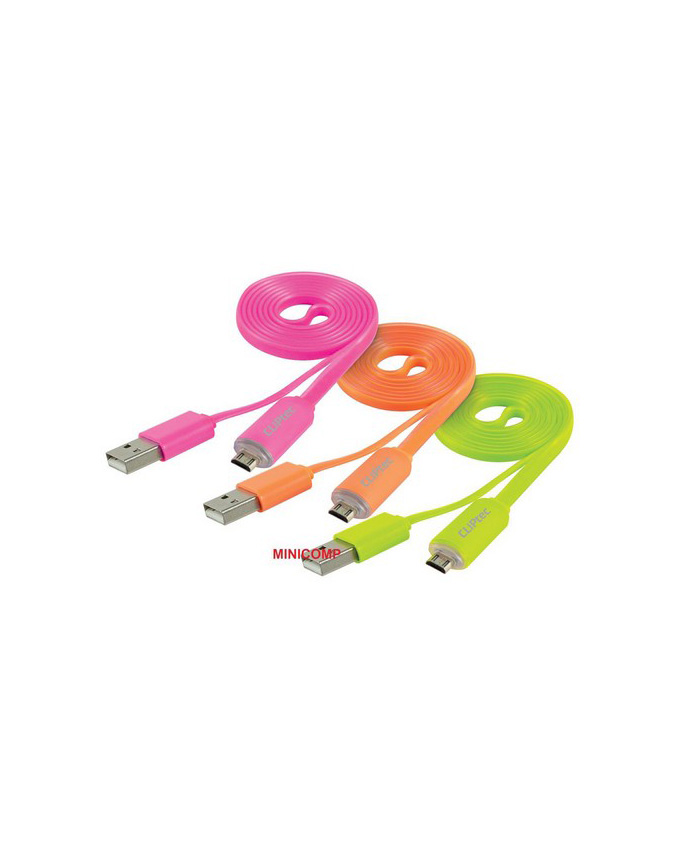 USB Cable with Charging Light Pink Cliptec
