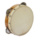 Tambourine With Skin 7 Inch 4 Bells – Classic Musical Percussion Instrument