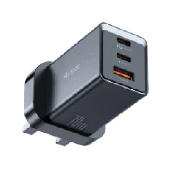Mcdodo 67W 2CPlus1A Gan 5 Mini Fast Charger (Uk)-Black