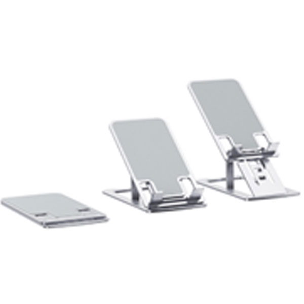 Phone Holder, Metal Silver, Adjustable, Lumi