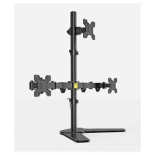 Monitor Mount For 3 Monitors, Size Upto 27inch, Max Load:9Kg, Tilt 90 Deg Up &70° Down, 180° Pan