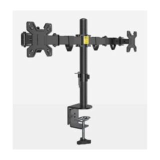 Mount for Twin Screens – Fits Up to 27″, Max Load 9Kg, 100x100mm VESA, Pan/Swivel 180°, Black