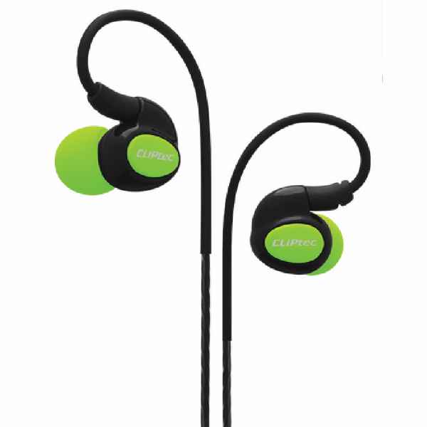 X-Tion Pace Sports Secure Fit Earphone With Microphone Cliptec Green