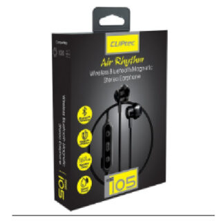Cliptec Wireless Bluetooth Magnectic Stereo Earphone (Air-Rhythm)-Black