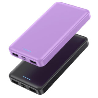 Powerbank Travel Kit, With Ac/Dc Charger & Micro Usb Cable 2200Mah Purple
