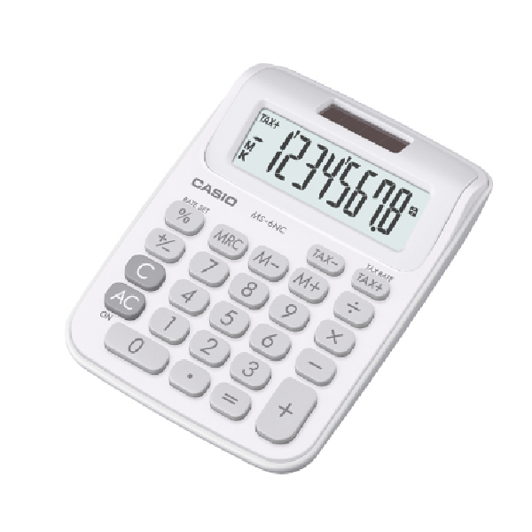 MS-6NC-WE Desktop Calculator 8 Digits Casio White - Whitesun Group