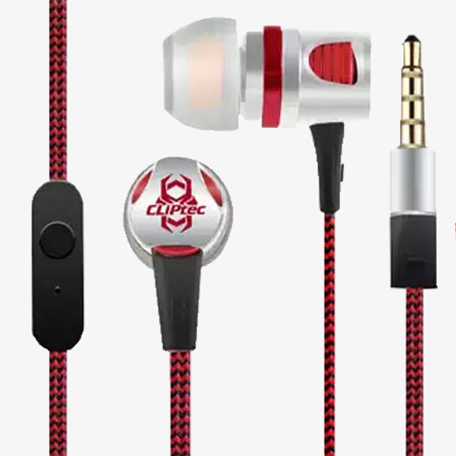 Fire-Force In-Ear Gaming Earphone with Microphone (Braided Fabric Cable) – Cliptec Silver (1)