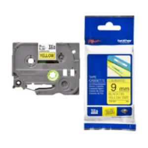 Compatible Brother TZ Series Laminated Label Tape – Black on Yellow 9mm×8m – Durable & Clear