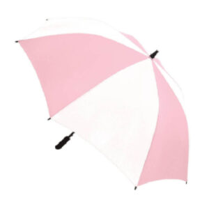 Straight Handle Umbrella, Pink and White, 1 Meter