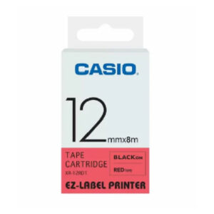 XR-12RD1 Ez-Label Printer Tape Cartridge 12mm Casio Red on White