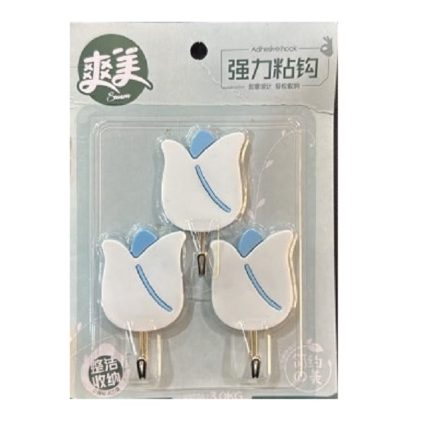 Set of 3 Tulip/Leaf Hooks – Botanical Home Hanging Charm - Whitesun Group