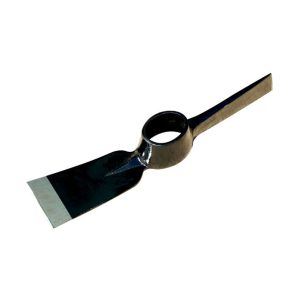 Paint scraper with a circular ring handle and flat metal blade used to remove paint or putty from surfaces
