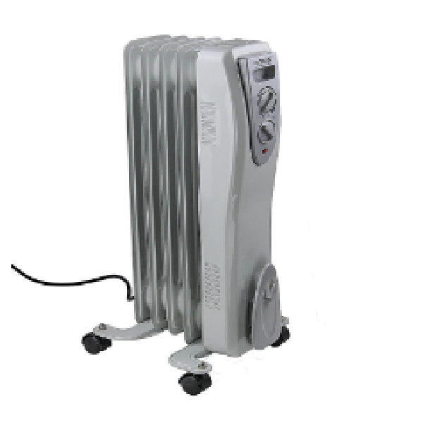 Oil Radiator 1000W with 5 Fins – Automatic KSD Thermostat, BT Power Cord