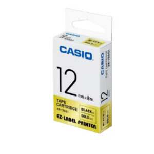 XR-12GD1 12mm Black Ink Gold Tape Cartridge, Casio