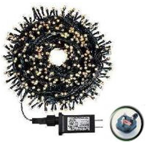 LED Christmas Lights, 13 Meters, 100L, Black PVC Cable, 31V 6W, With End Plug