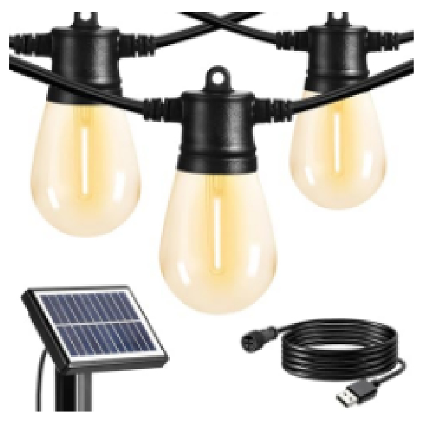 Solar Powered Light – 20 LED Filament Bulbs Warm White, 10 Meter, Extendable