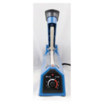 Blue handheld heat sealer with a vertical sealing bar, front control dial labeled 'SEALER FS-300' for sealing plastic bags.