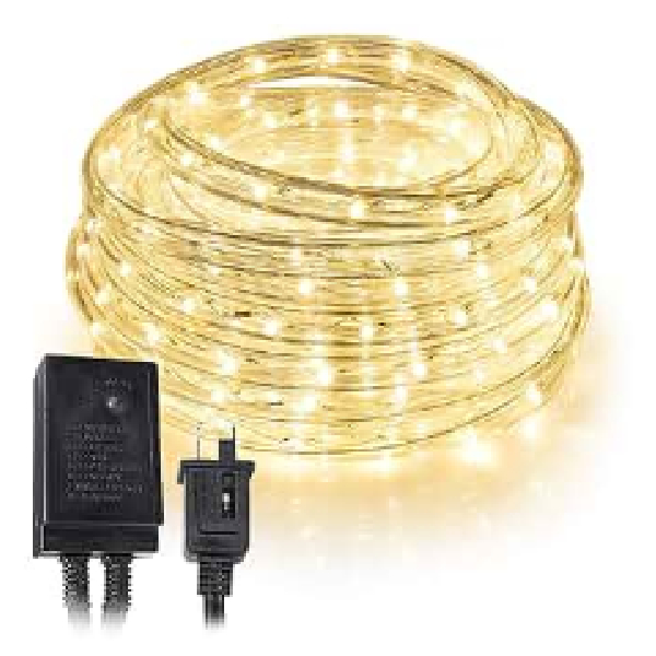 LED Rope Light Waterproof Powercord BS Plug Warm White