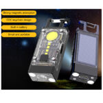 Solar / USB Rechargeable 8 Function Light With Key-ring, In Colored Box, Size (903020)mm