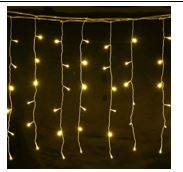 LED Curtain Light Warm White Chaser – 4M x 60CM Transparent Cable