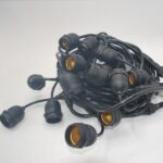 Pendant String Light With Plug, 10 Meter With 20 Head E27 LED Socket, Without Bulbs