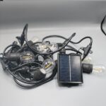 S14 Solar Powered LED Filament RGB Bulb On Black Cable, 10 Bulbs With Controller