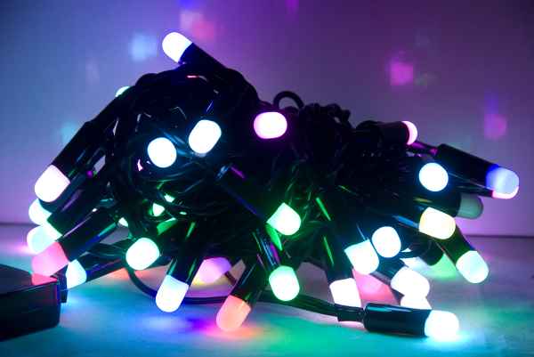 LED Bullet Lighting String – 4W, 5 Meter, Black Cable, RGB