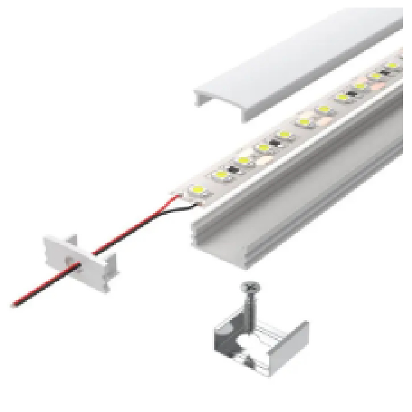 Surface Mounted 1 Meter Rigid Strip Light With Frosted Cover Single Cable Out 13X7X1000mm White – Smooth Modern Glow