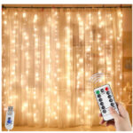 Icicle Curtain Light 3.0X0.5M, 100 LED Warm White With Controller